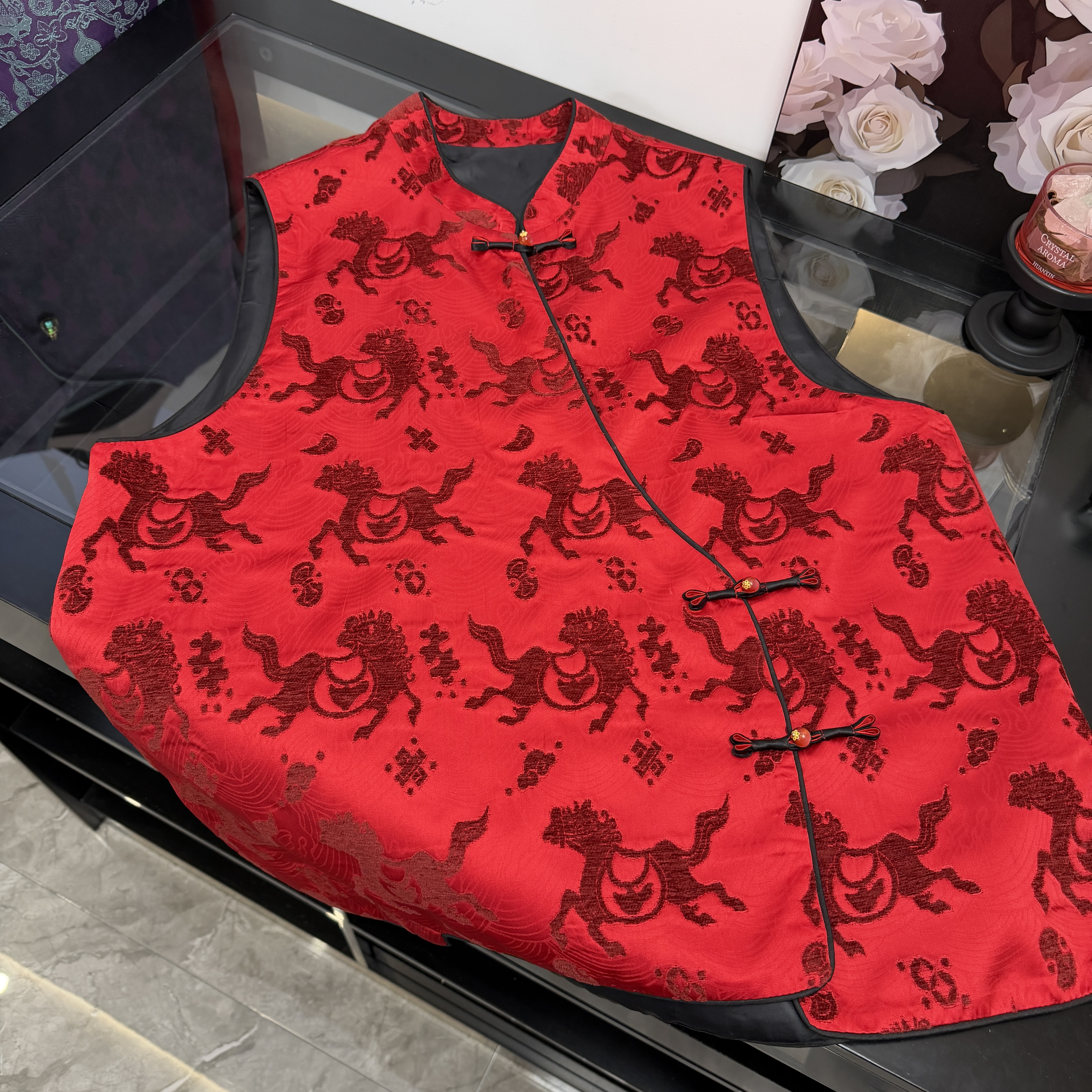 民族风提花冬季女款中国风新中式马甲马上有米时尚中式新款薄款