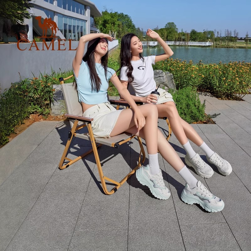 云逸骆驼女鞋户外老爹鞋时尚百搭厚底增高防滑玩水跑步鞋流光风