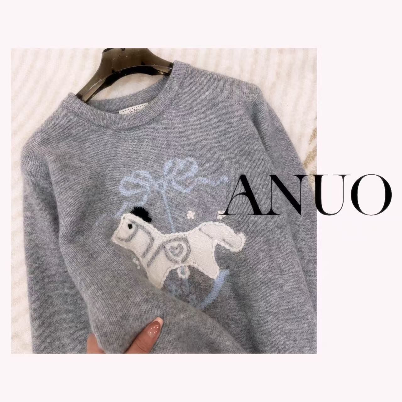 /小马/圆领套头高级感羊毛衫毛衣女秋冬款~6609