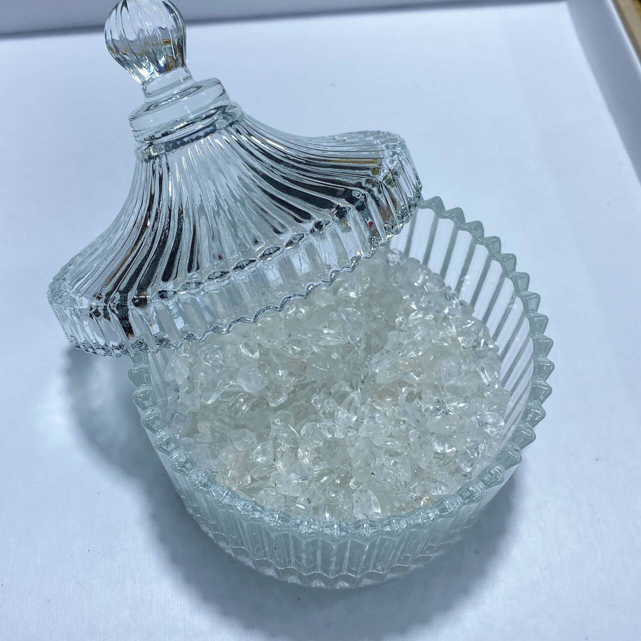 天然水晶消磁碗+200克消磁石-E593-E594