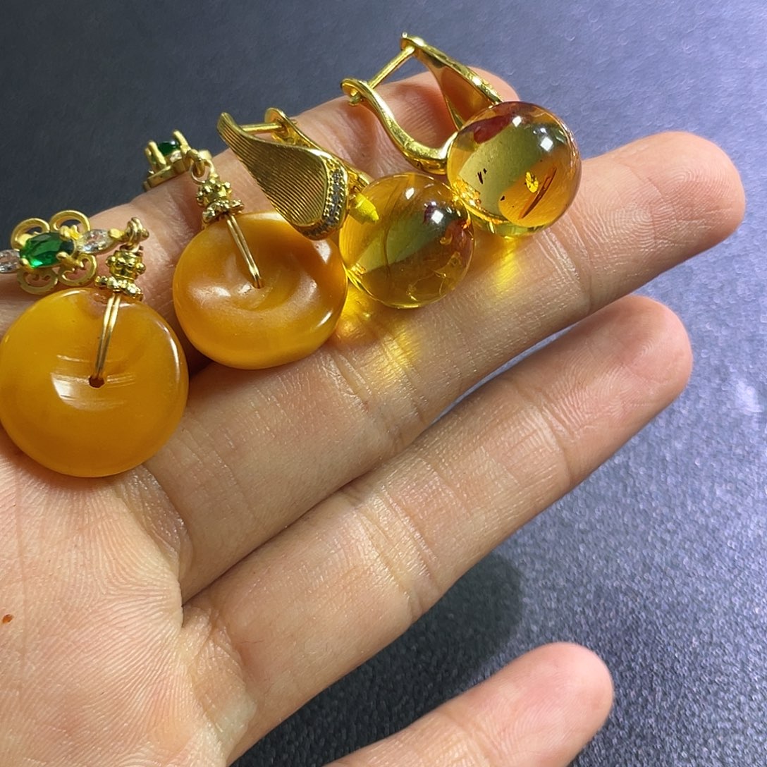 小****未镶嵌颈饰琥珀耳环