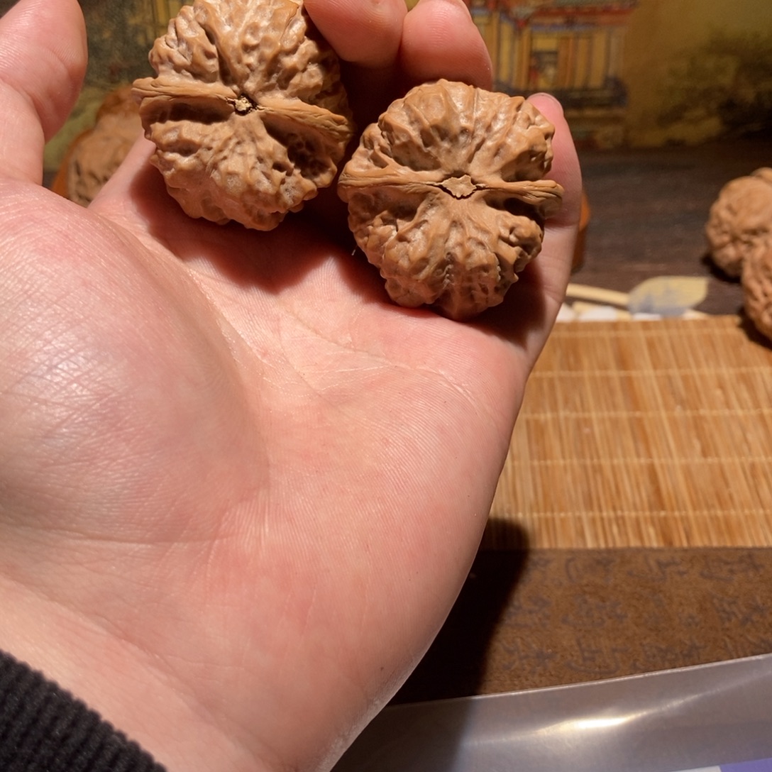 李***衡大叶紫檀（黑酸枝木类）蛤蟆头核桃D12