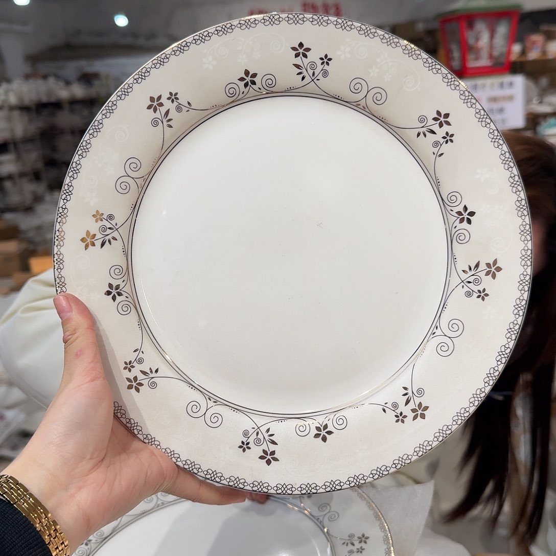 瓷骨瓷10.5英寸平盘27cm 2个外贸尾单