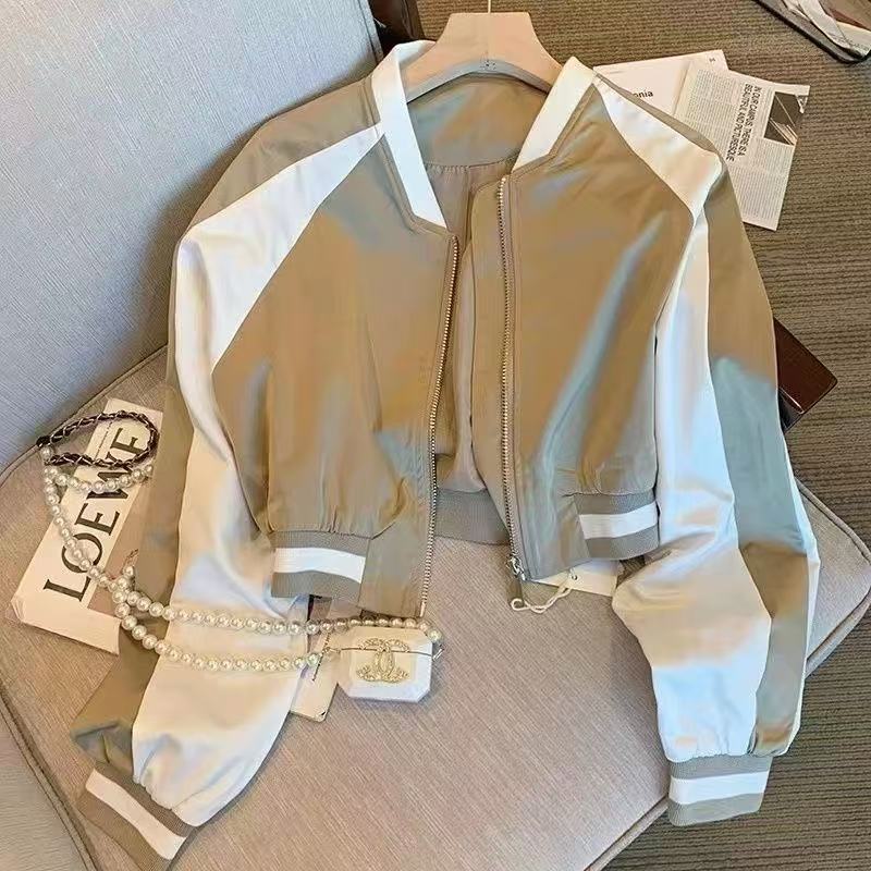 02美式复古棒球服外套女2025新款潮小个子春季短款设计感小众夹克