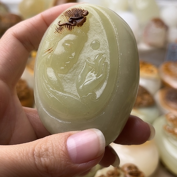 石材古青石不退换观音