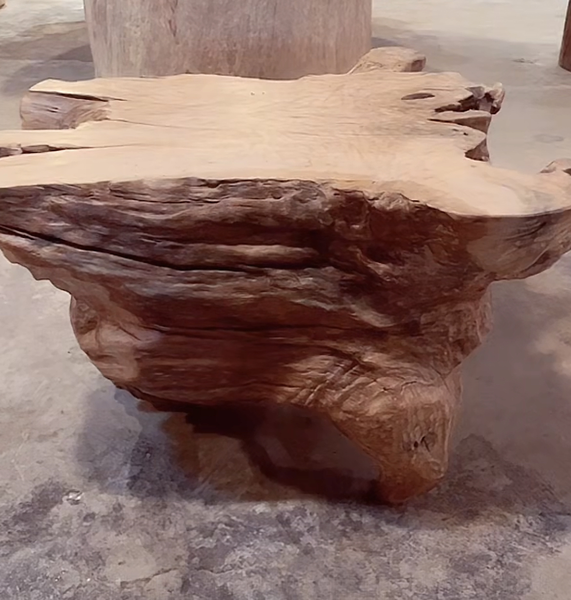 自然随行原木色槠木茶台 底座