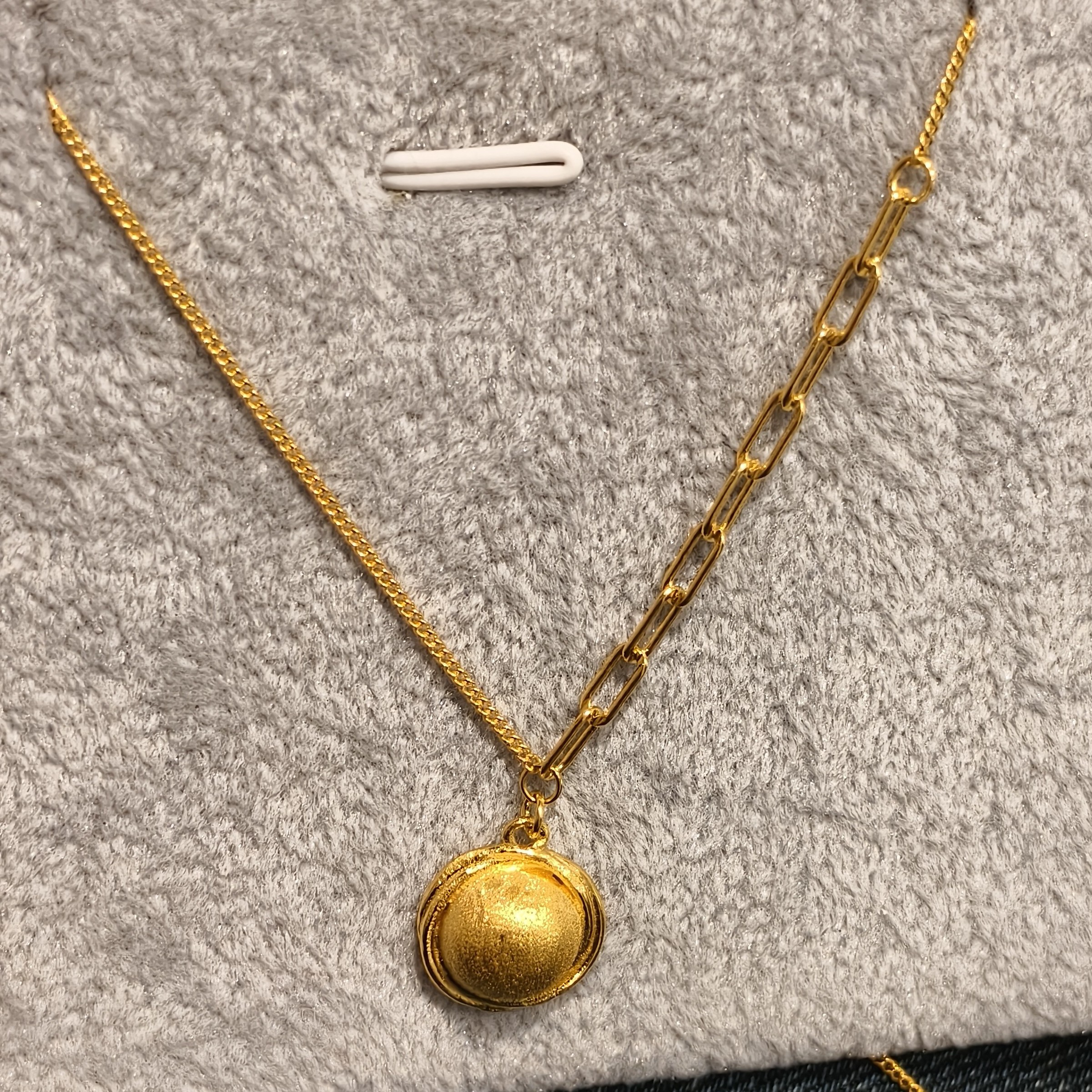 足银银制品 足银套链 足银金丝纽扣套链