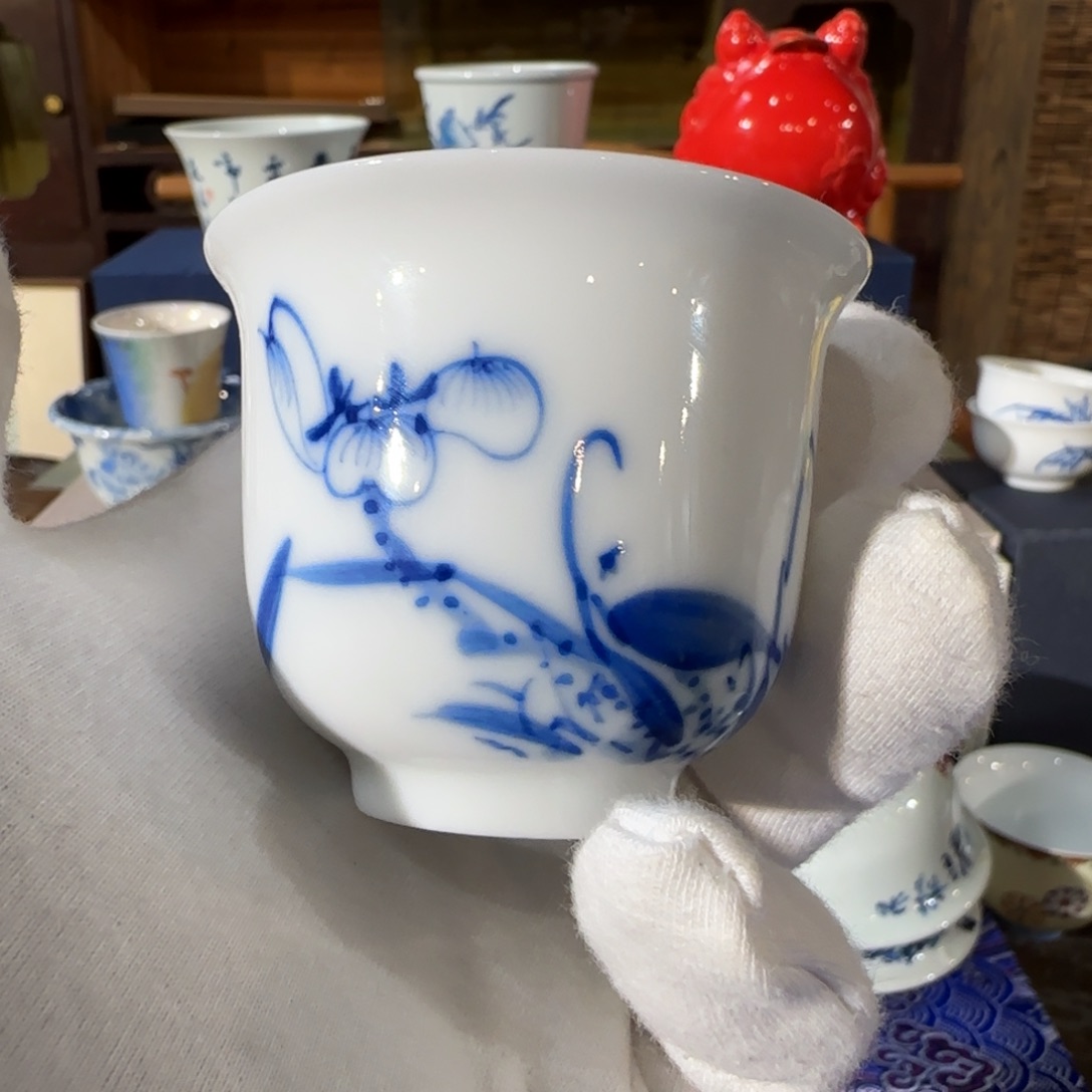 陶手绘玲杯青花杯