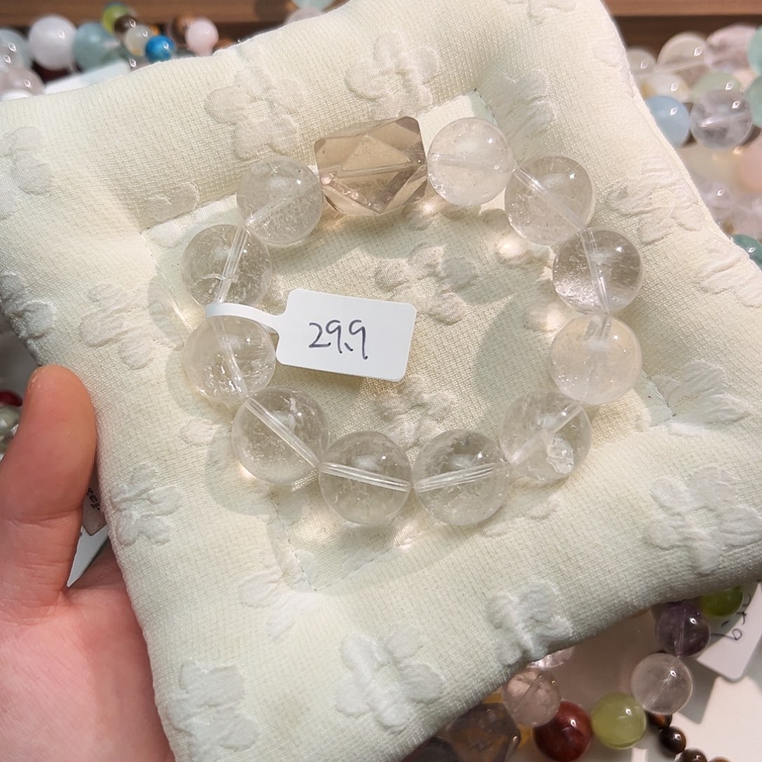 烟晶手链银S925镶嵌幽灵