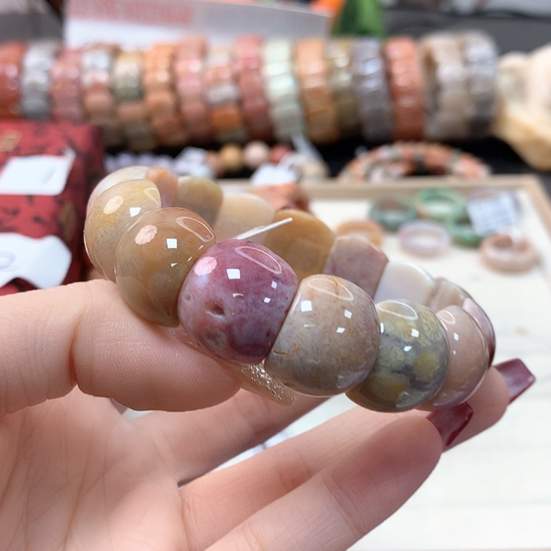 硅化珊瑚（珊瑚玉）手链未镶嵌花****时353