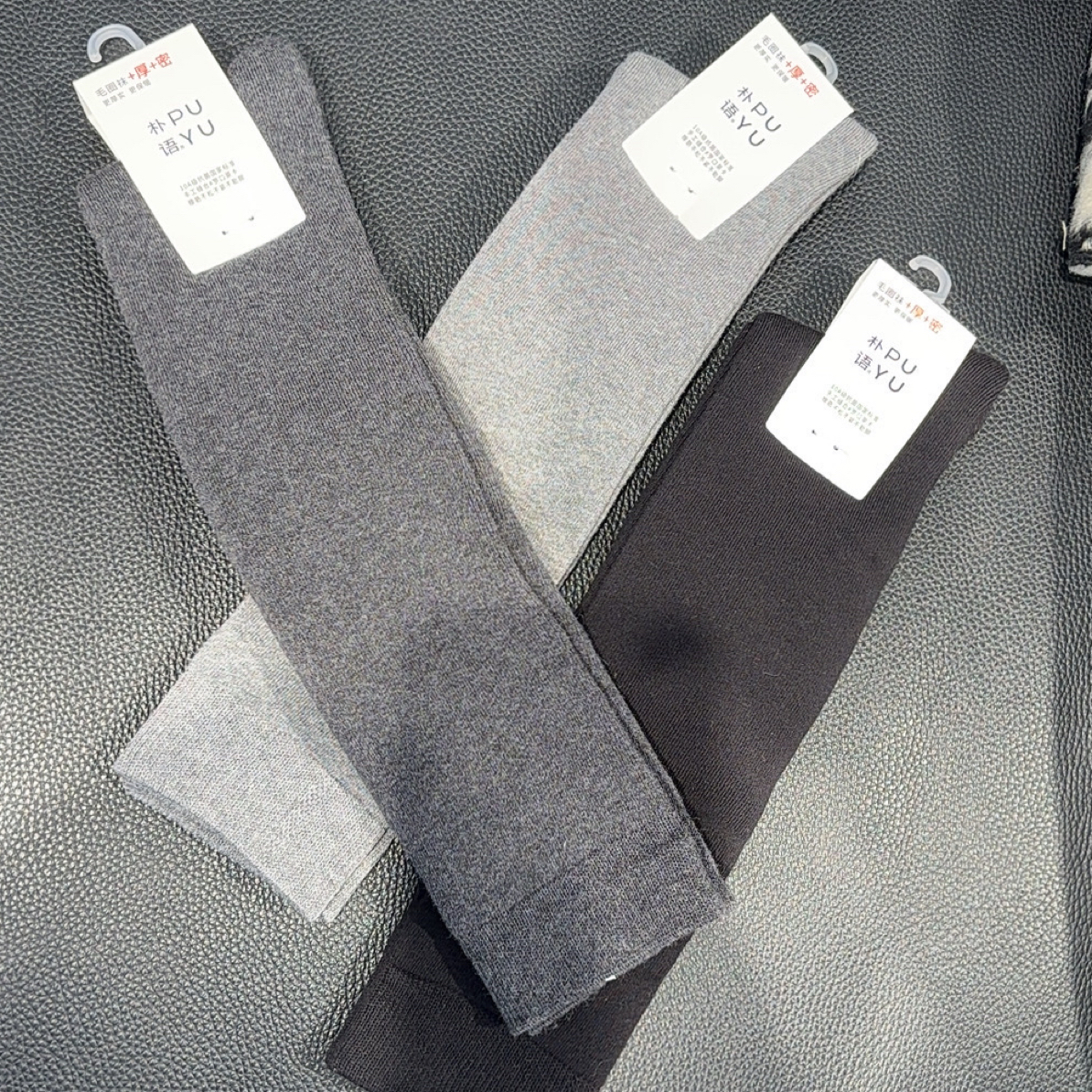 朴语厚款纯色小腿袜