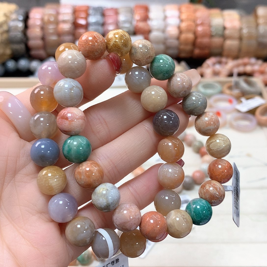 硅化珊瑚（珊瑚玉）手链未镶嵌b***o214