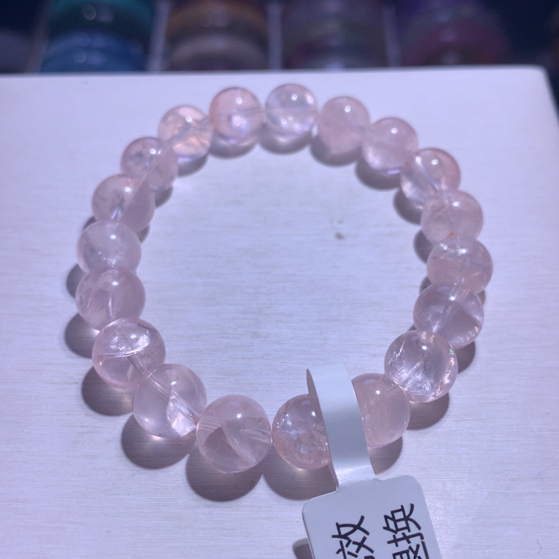 水晶银S925镶嵌手串粉啊赛10.4m