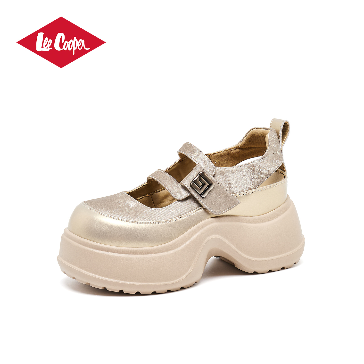 LEE COOPER厚底增高魔术贴玛丽珍鞋女2025秋款浅口小个子休闲鞋