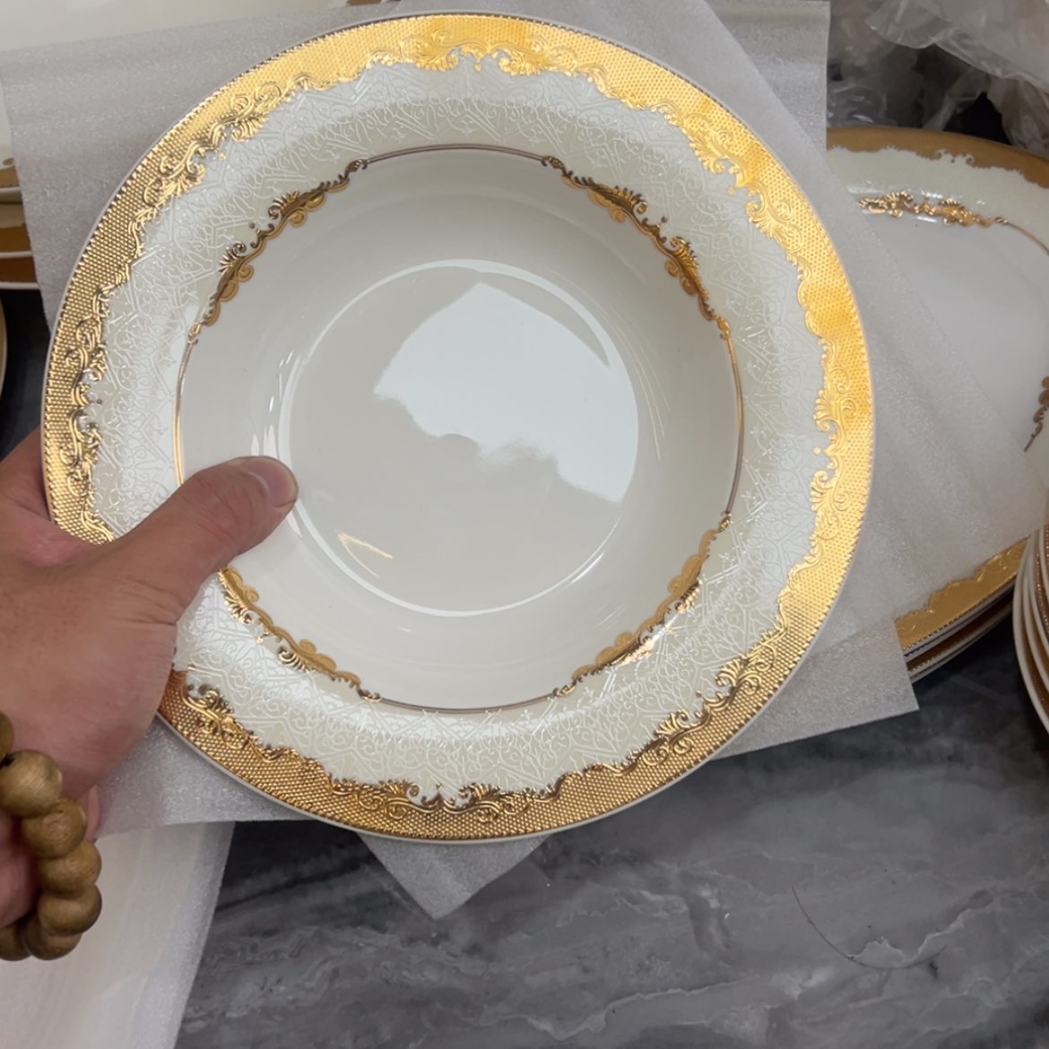 【闪购商品】瓷片8.5寸草帽盘三个一单打包价