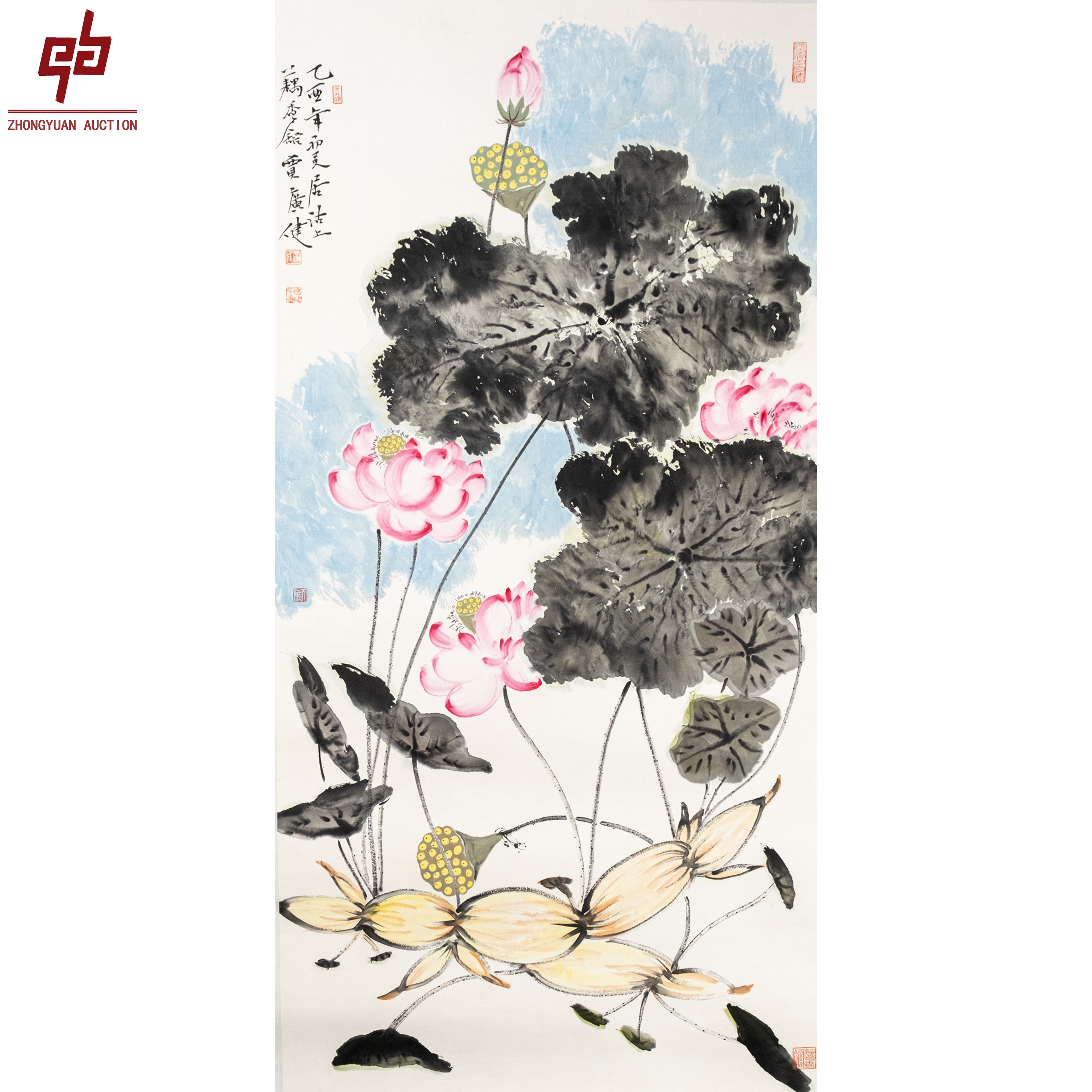 "lot8005 贾广建 花鸟 镜片 136cm*68cm约8.3平尺"