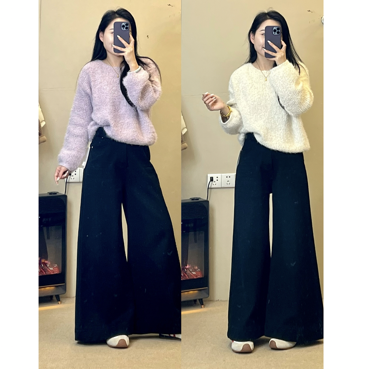 圆领毛茸茸水貂绒厚款毛衣