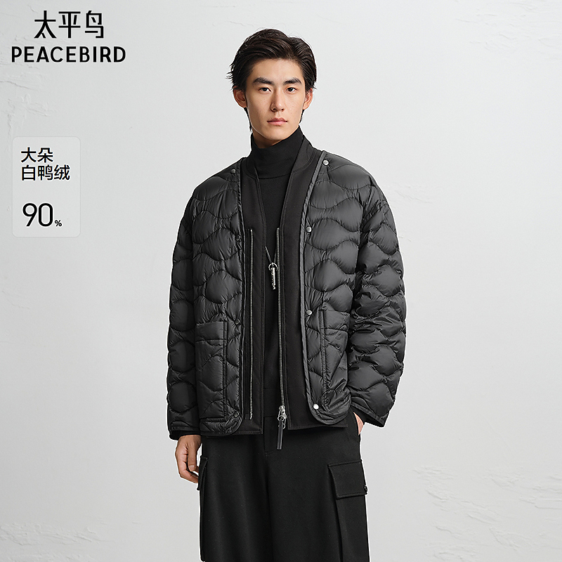 【OAMC联名】太平鸟男装25冬新款贵气开衫式羽绒服B2ACF4529