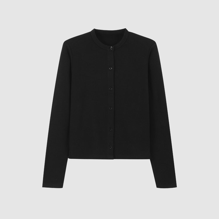 女士冬季澳洲进口美利奴羊毛圆领开衫-SQ25093