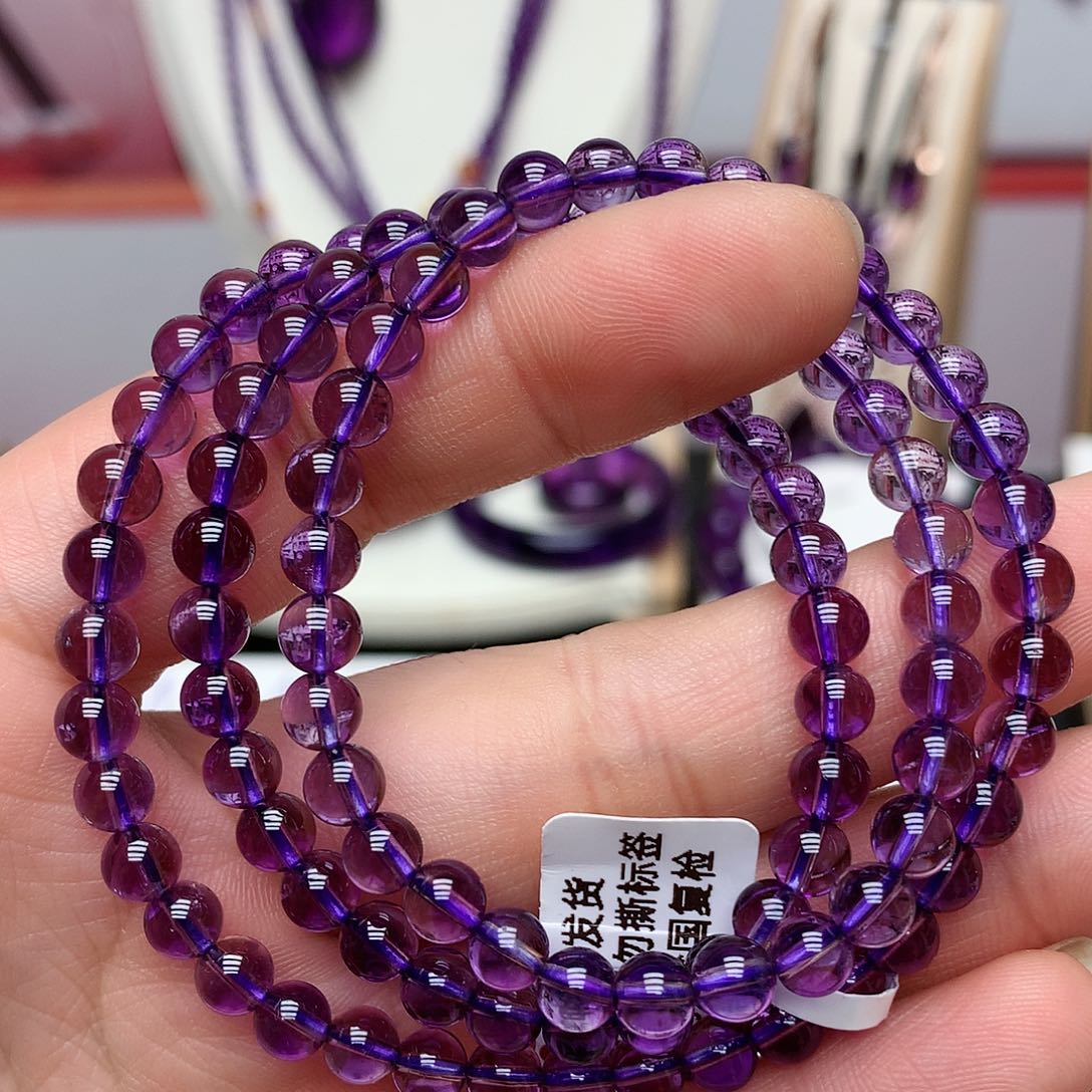 紫晶巴西多圈手串未镶嵌