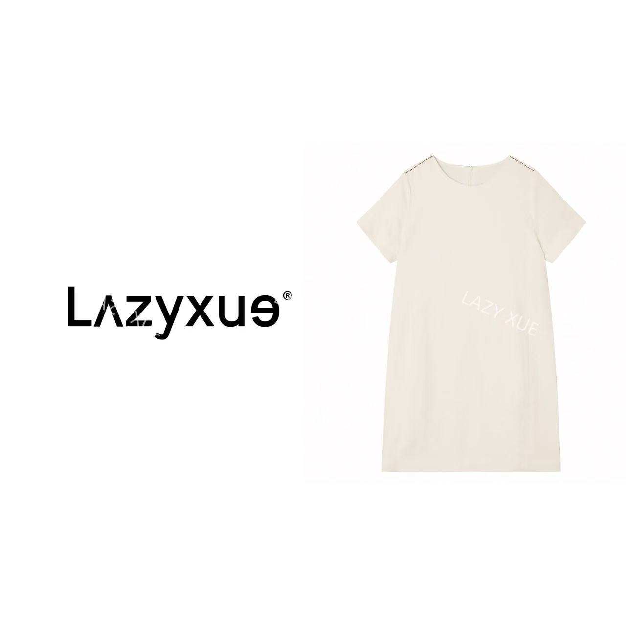 LAZYXUE薛懒懒/"素影流年"醋酸亚麻混纺简约高级时尚连衣裙 20002