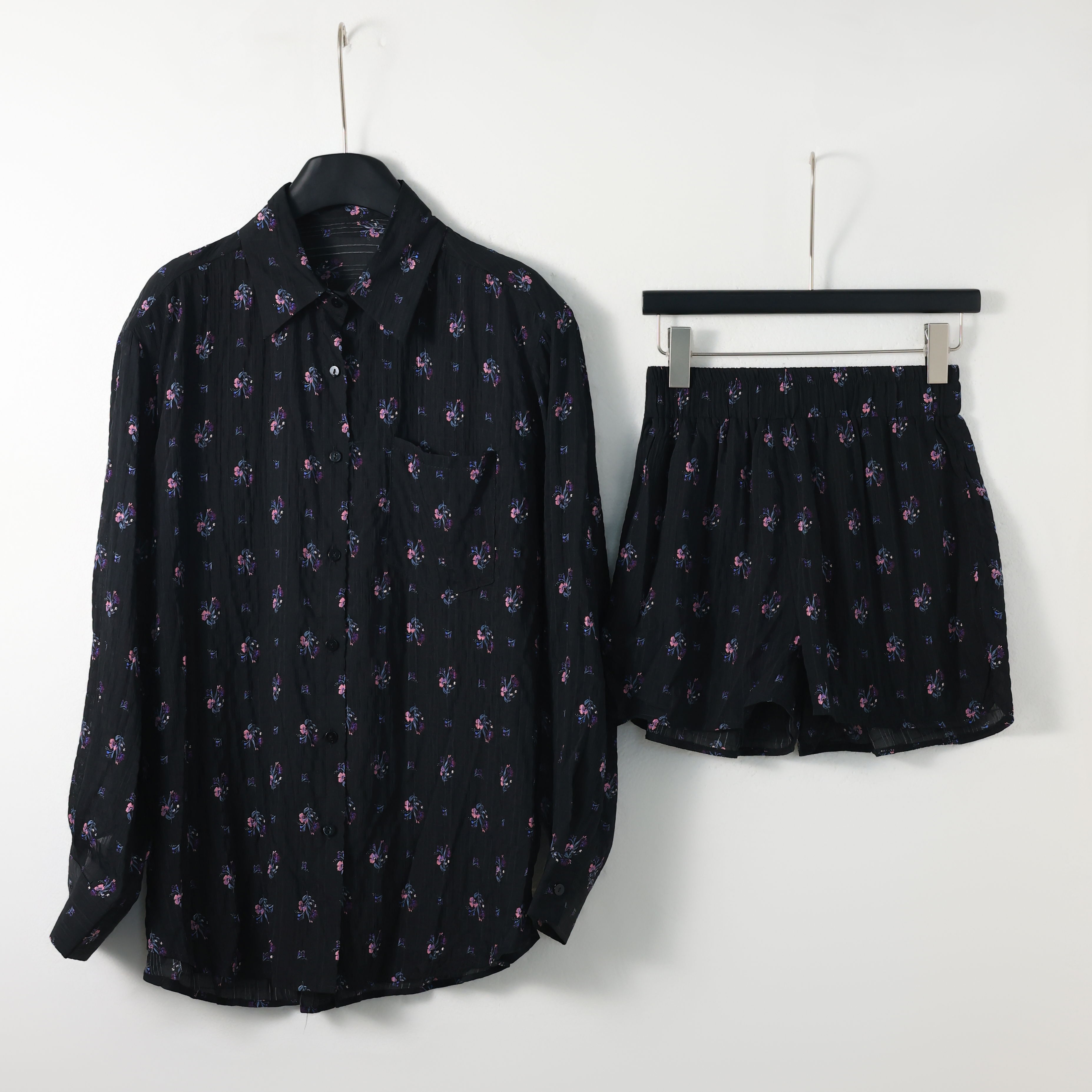 [H.MDSL]新款时尚慵懒风极简风欧美风加短裤时尚套装#04