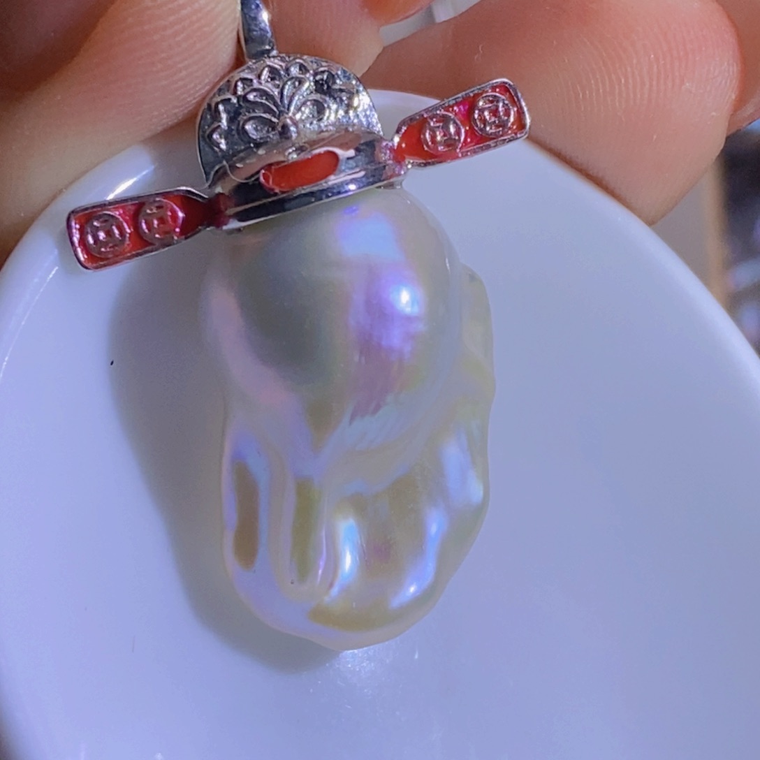 合金淡水珍珠天然淡水珍珠无染色无优化