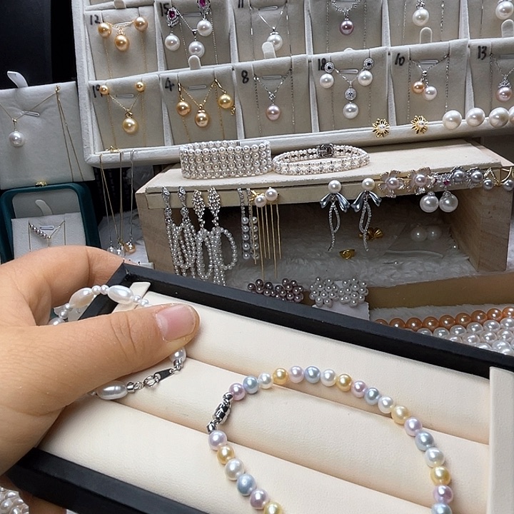 银S925镶嵌珍珠首饰淡水珍珠