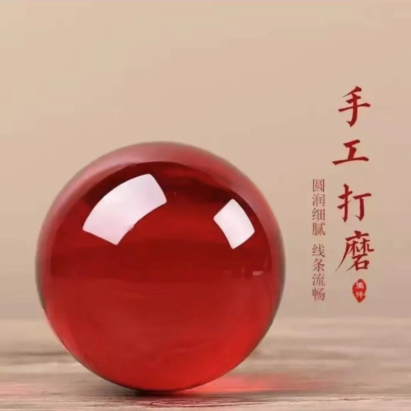 大号鸿运珠精致创意卧室陶瓷透明手工聚宝盆压缸工艺品水晶球摆设
