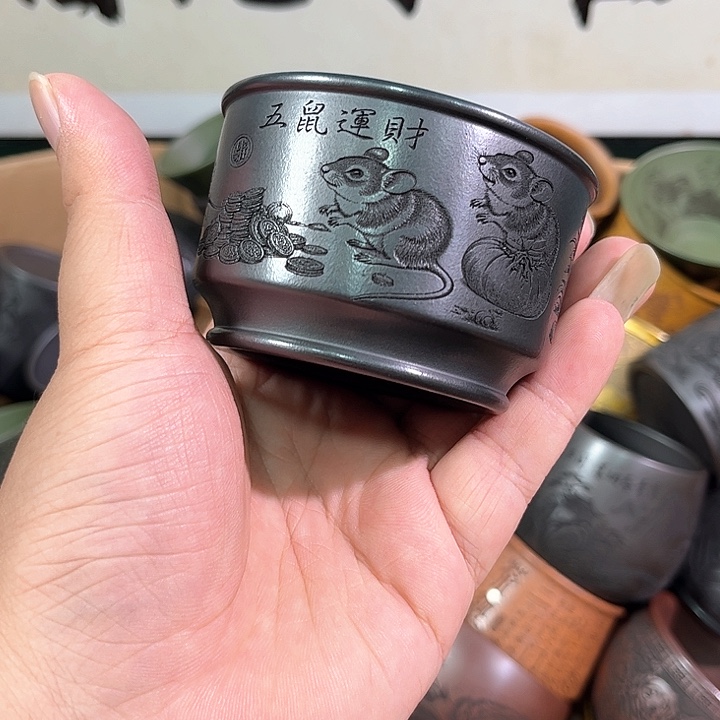 茶杯紫砂全手工紫砂主人杯 