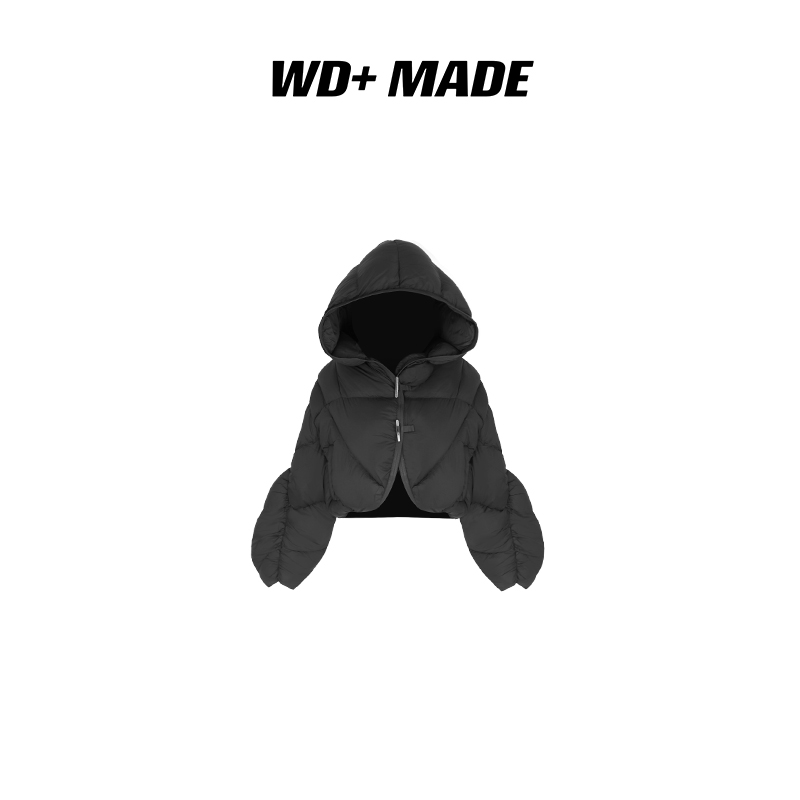 韩版时尚百搭设计感小众洋气连帽白鸭绒保暖羽绒服