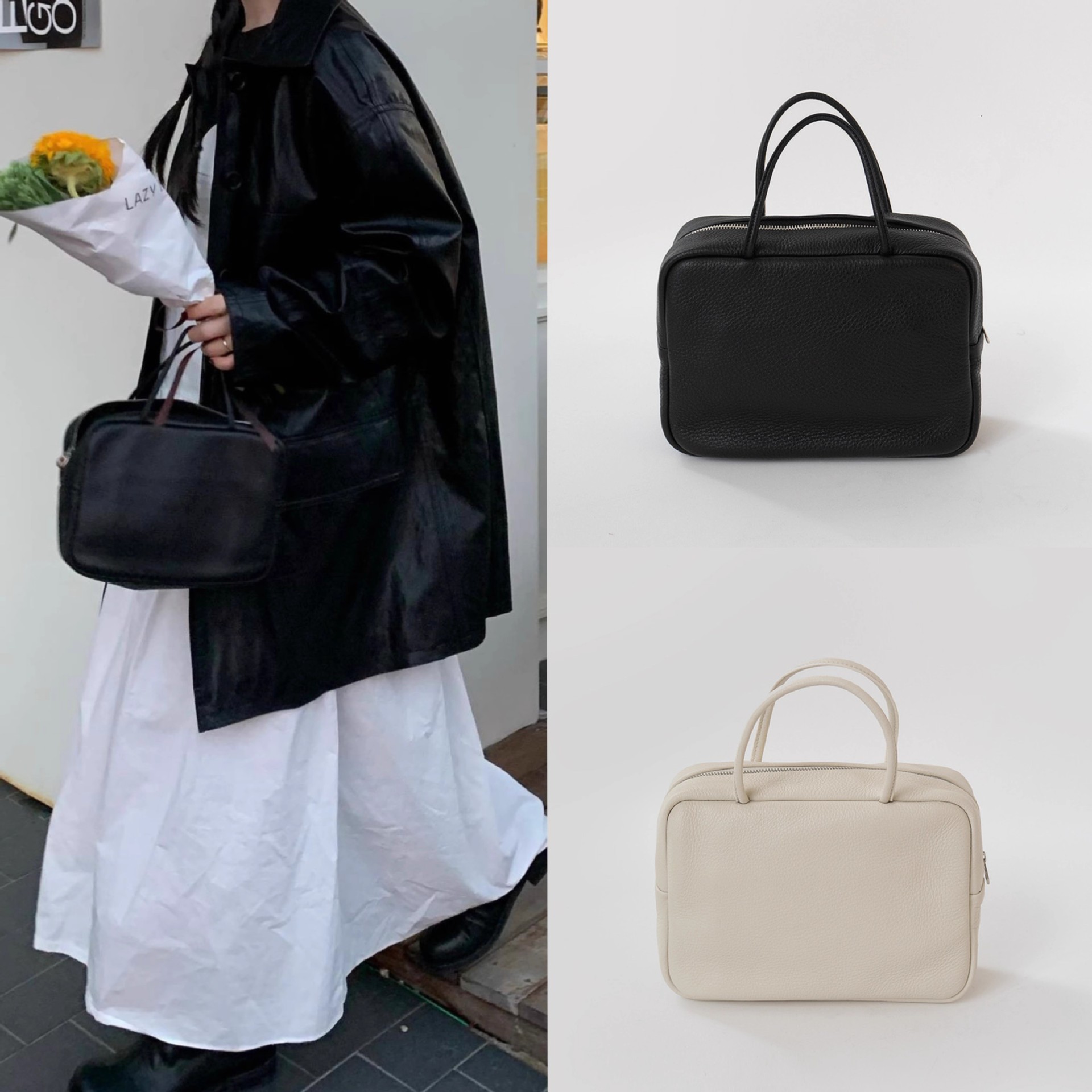 《豆腐包》头层togo牛皮时髦单肩斜挎女包