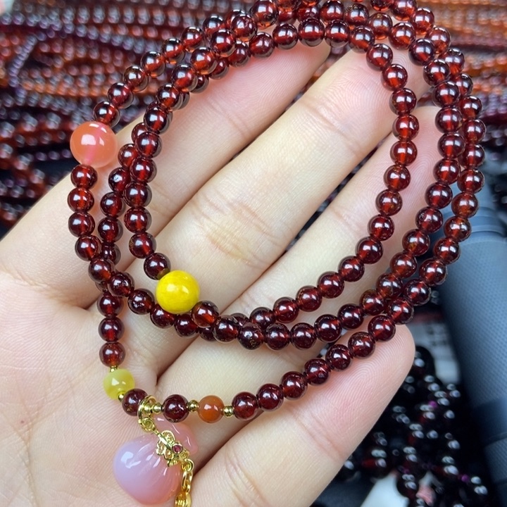 石榴石手链未镶嵌4.5mm