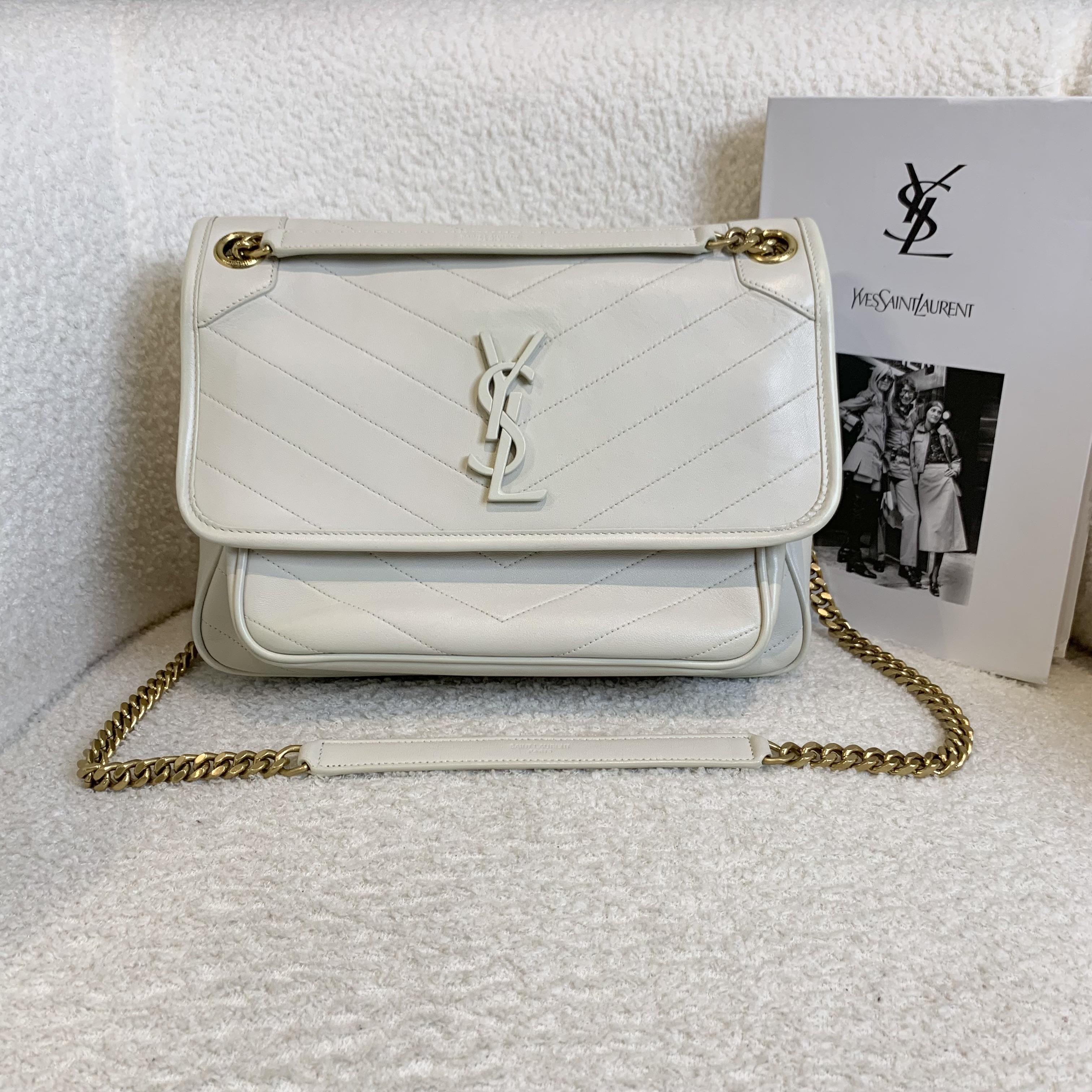 99新 YSL/圣罗兰 壹臻/白金D扣niki中号包 86797933 