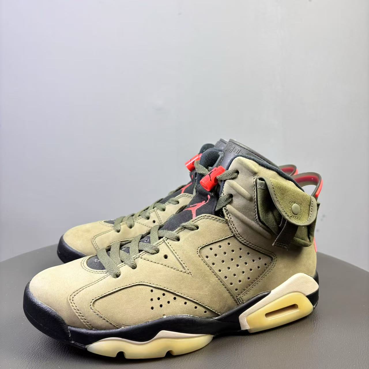 95新 AIR JORDAN 41码 Travis Scott 联名x AJ6橄榄绿球鞋 原盒