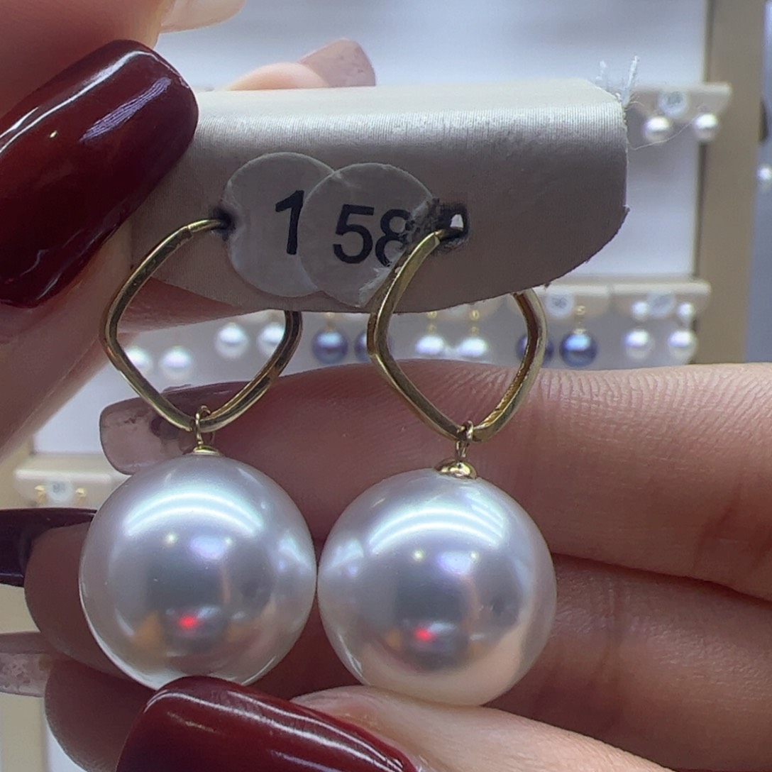 淡水珍珠耳饰18K金镶嵌