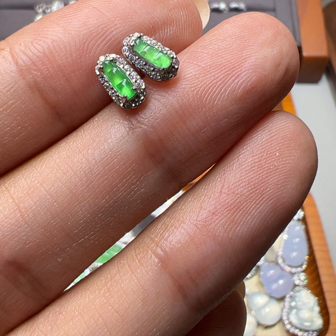 翡翠未镶嵌发饰耳饰