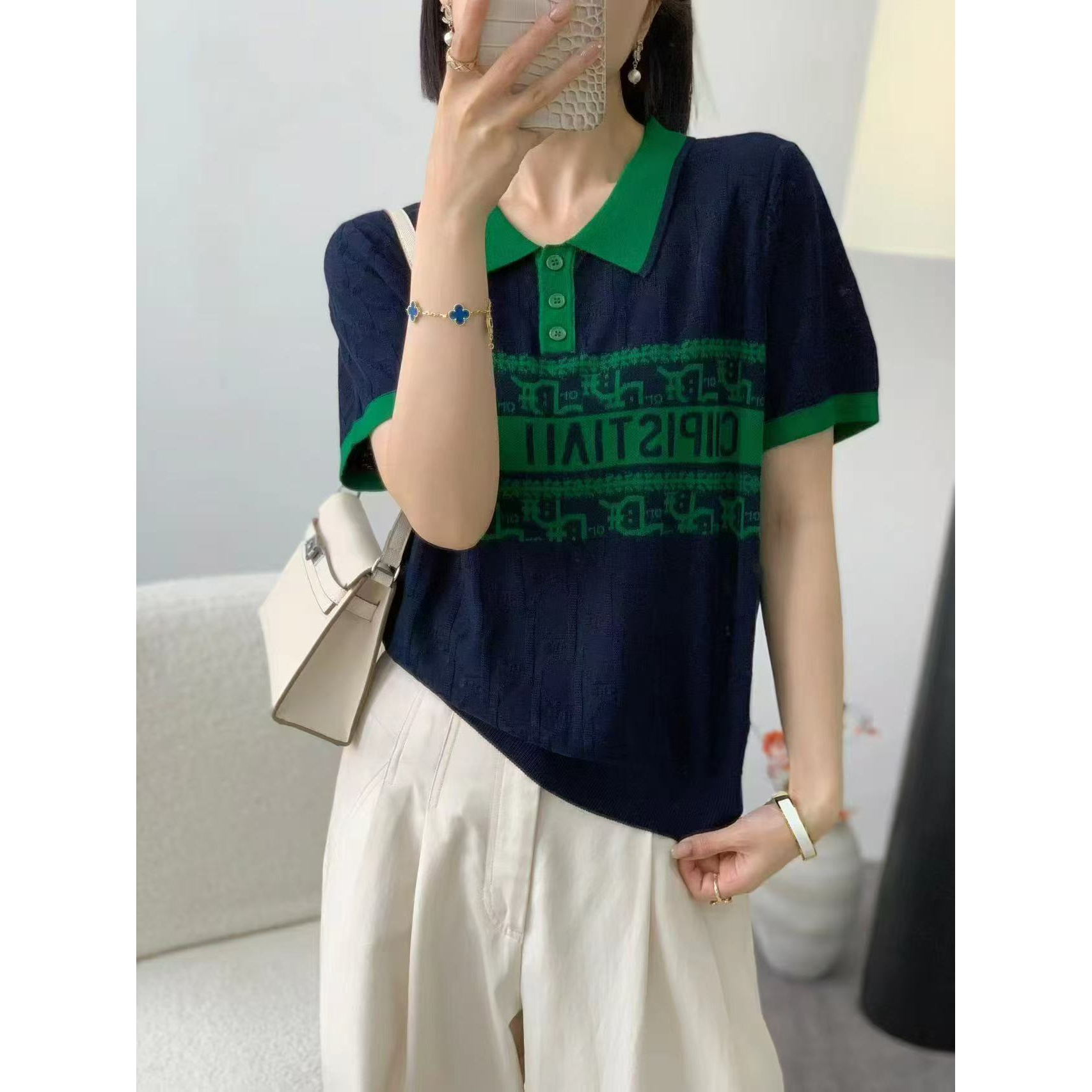 【玉姐家】2025夏女装短袖设计感时尚百搭新款 新选f1287 J03965