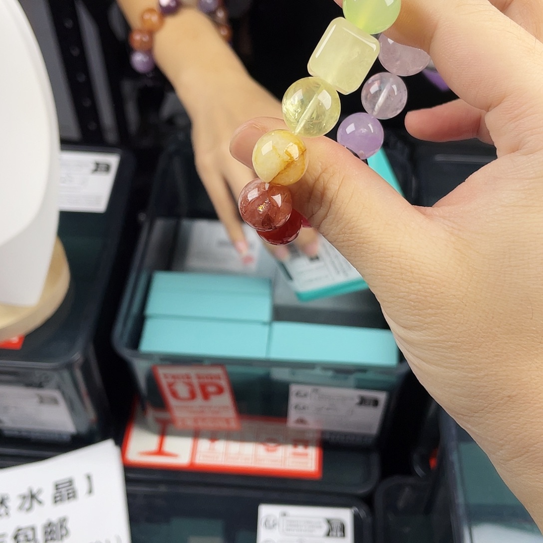 银S925镀金镶嵌水晶手串