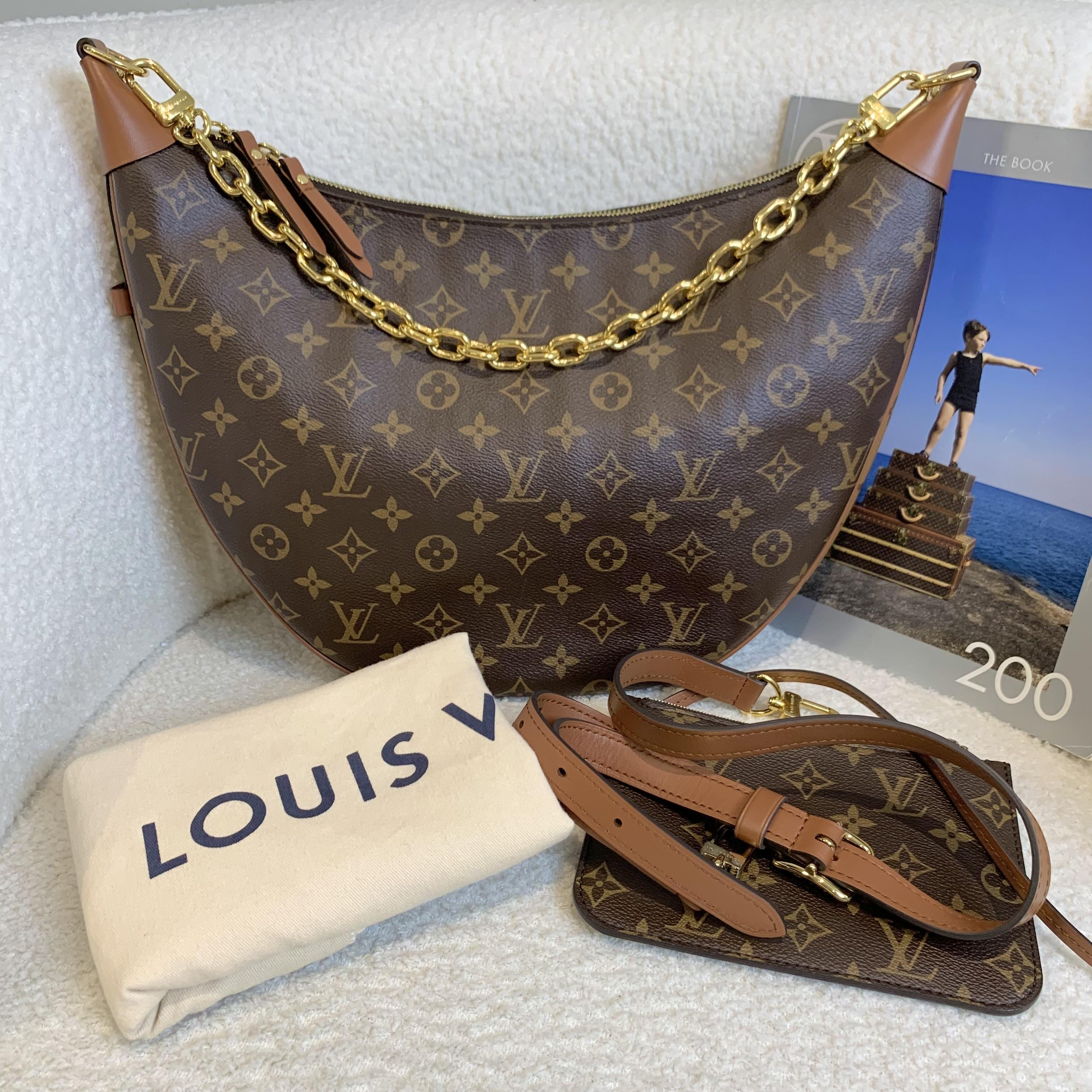 99新 LouisVuitton/路易威登 壹臻/老花loop hobo大月亮95613385 