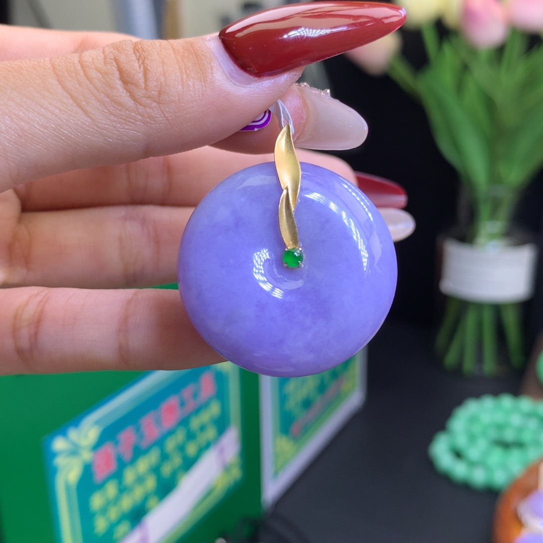 翡翠颈饰18K金镶嵌天然