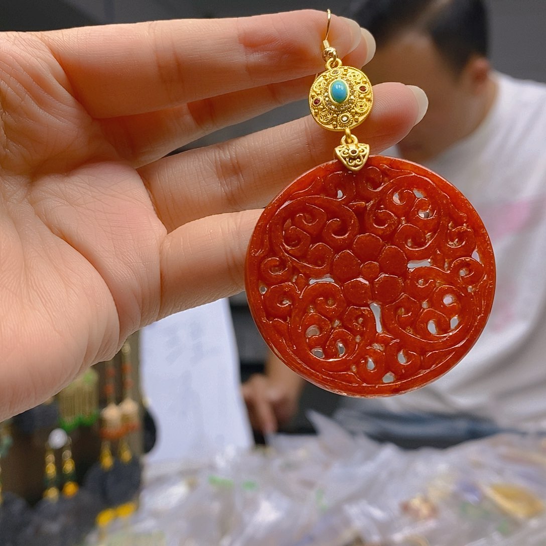 翡翠合金耳饰翡翠