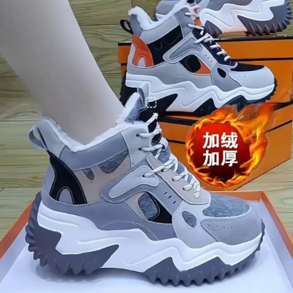 女棉鞋爆款加绒加厚2025年冬季休闲运动保暖防滑大棉鞋雪地靴女鞋
