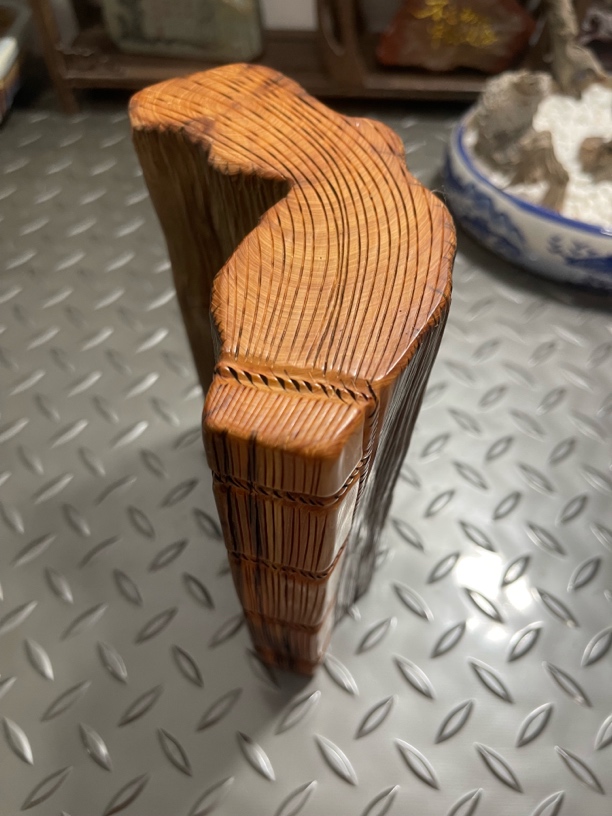 古书黑油料原皮纹理工艺品摆件