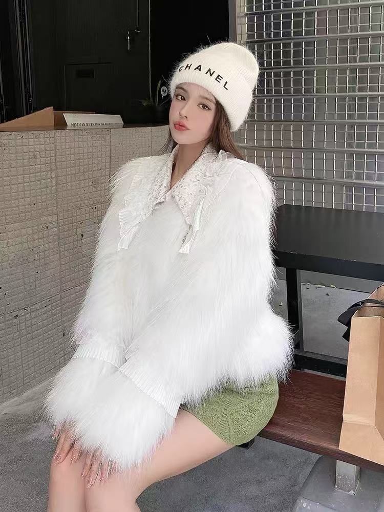 DOUSHEHUI   心动前奏白貉编制皮草服饰外套