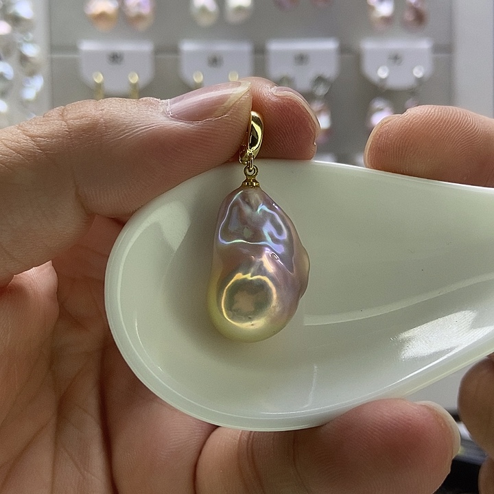 淡水珍珠银S925镶嵌颈饰1