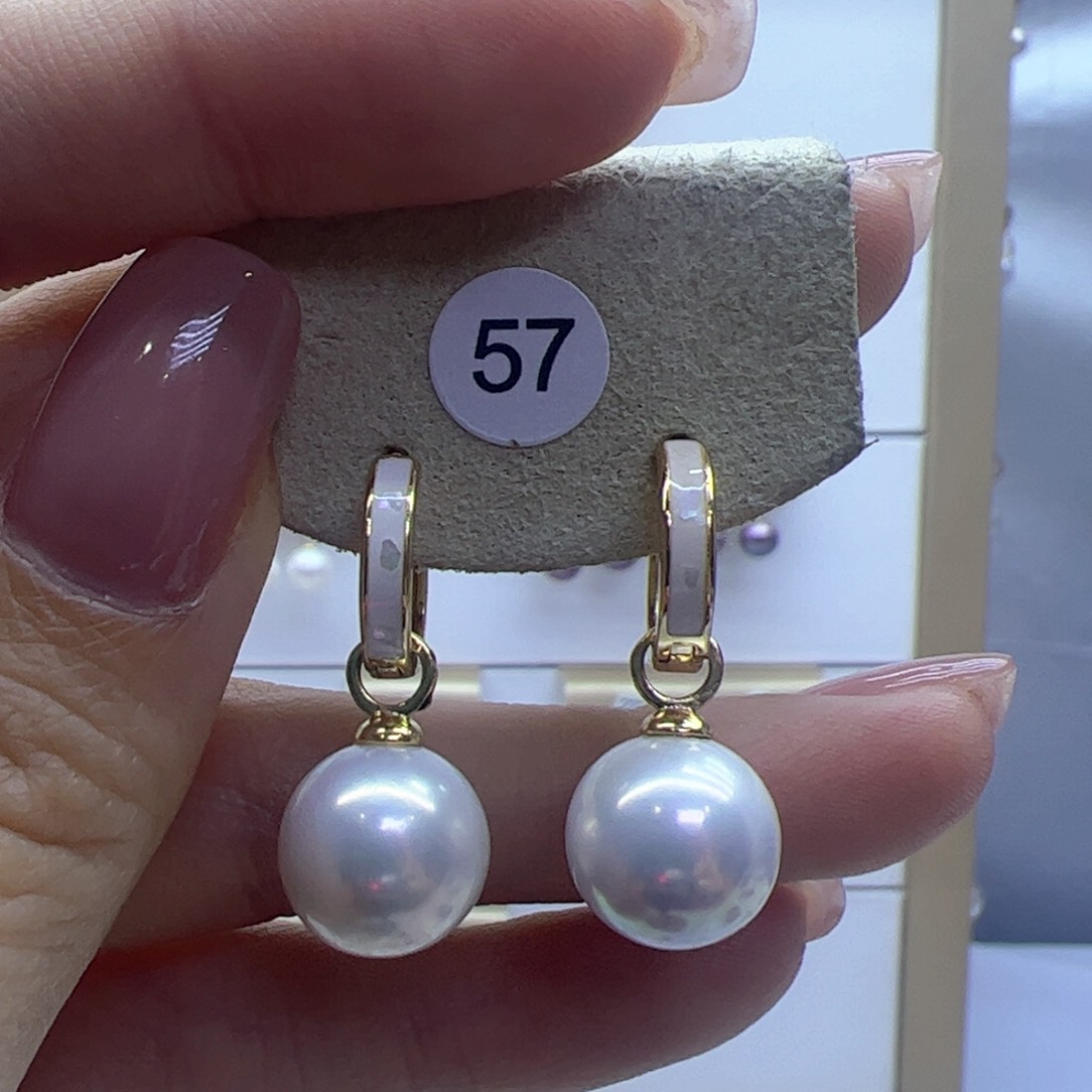 淡水珍珠耳饰银S925镶嵌