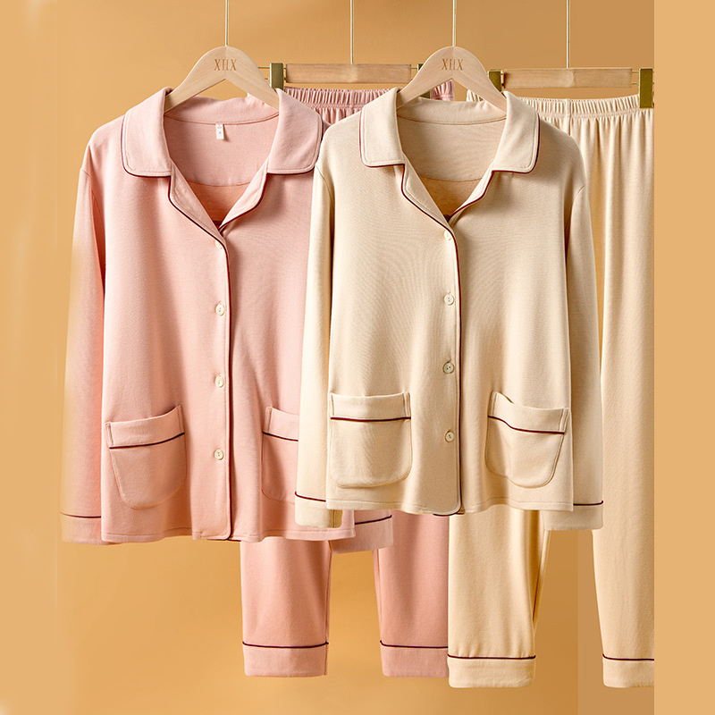 桑蚕丝真丝拉绒家居服套装睡衣秋衣秋裤加绒加厚4361