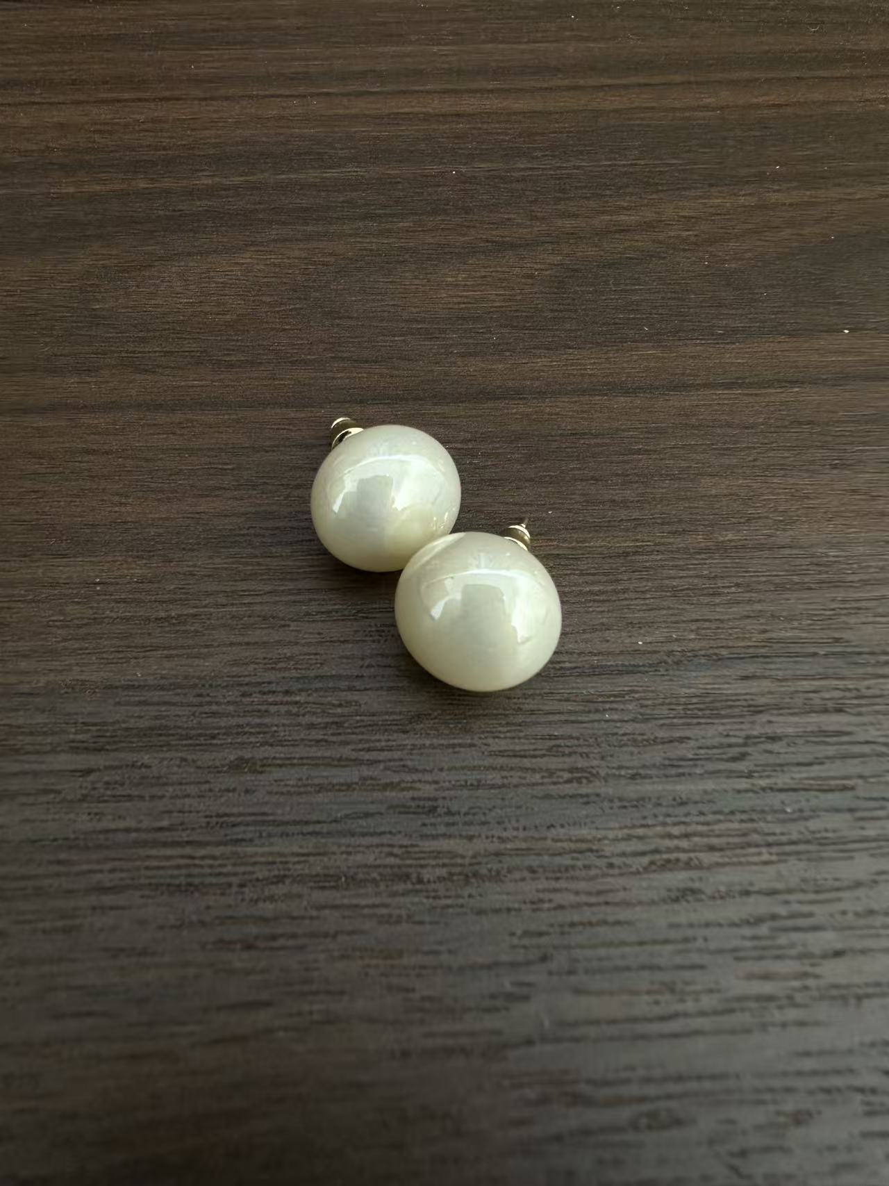 合金耳饰 时尚大白珠耳钉