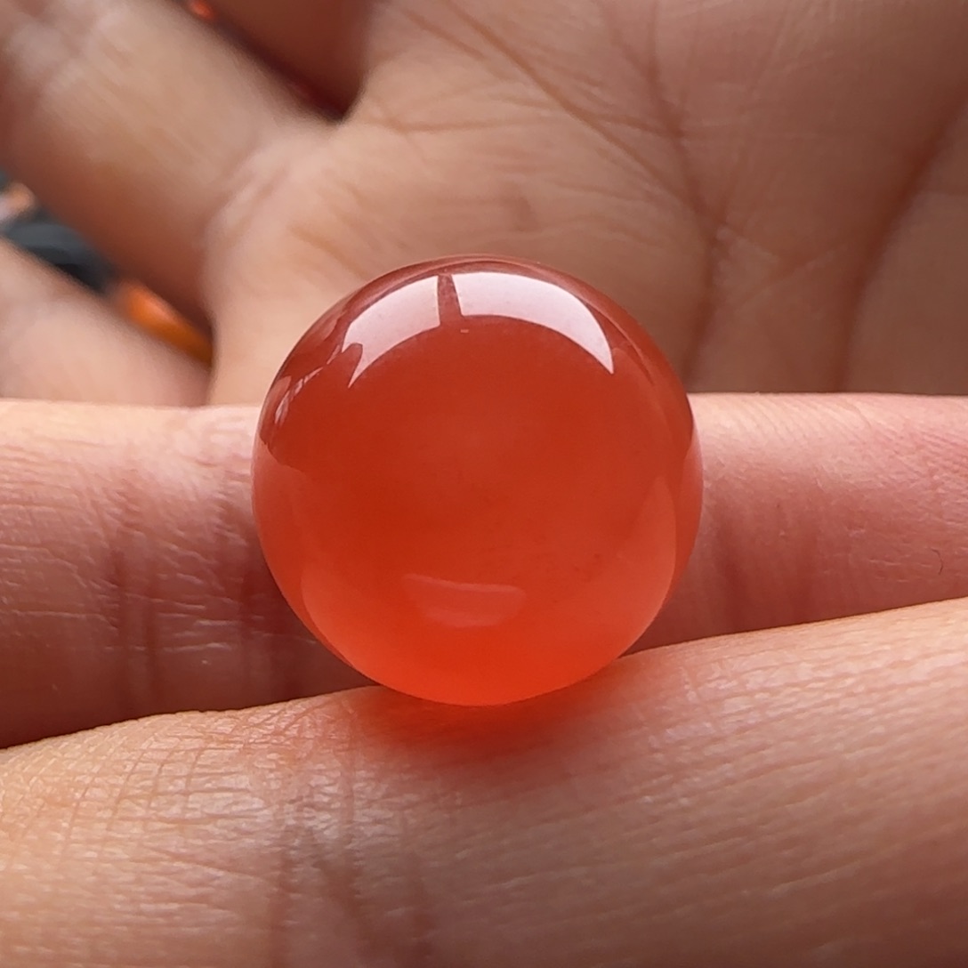 南红玛瑙圆珠14.5未镶嵌皮裂
